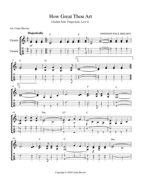 How Great Thou Art Ukulele Solo Fingerstyle Low G Page 2