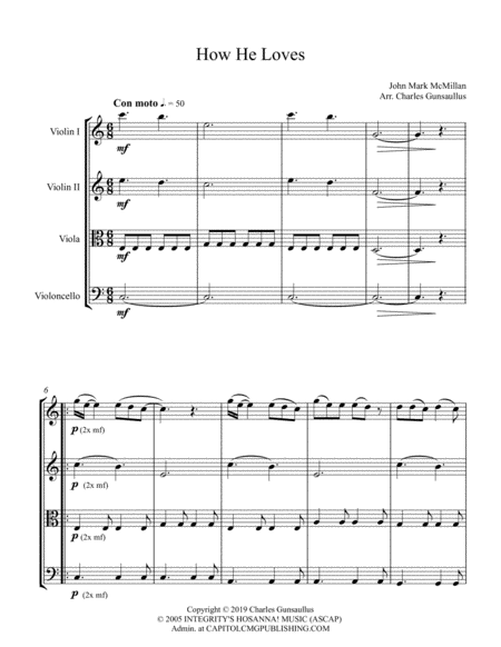 How He Loves David Crowder Band String Quartet Page 2