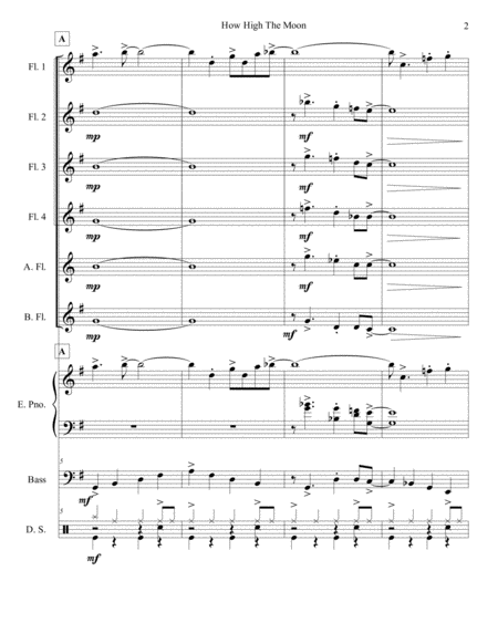 How High The Moon Flute Choir Page 2