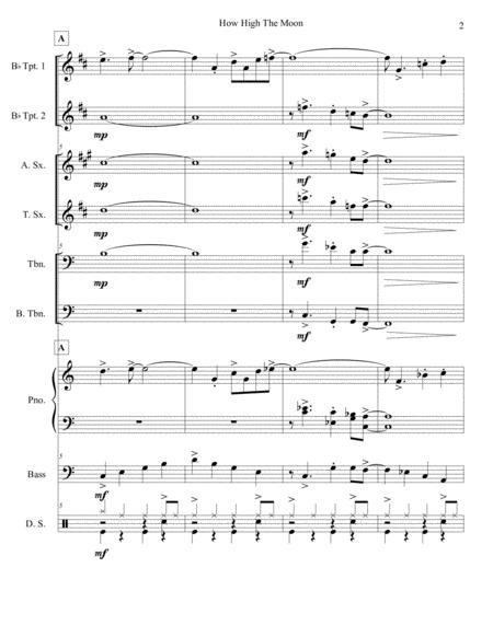 How High The Moon Jazz Combo Page 2