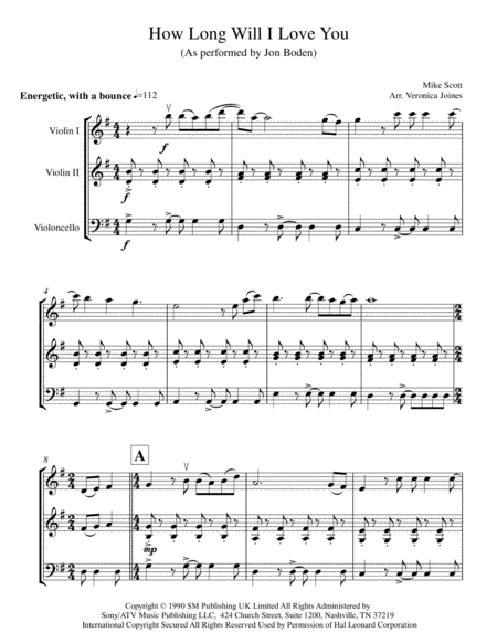 How Long Will I Love You String Trio Page 2