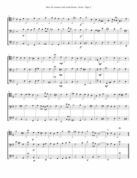 How Oft Instinct With Warth Divine For Trombone Or Low Brass Trio Page 2