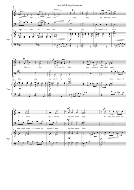 How Shall I Sing That Majesty For Choir And Piano Page 2