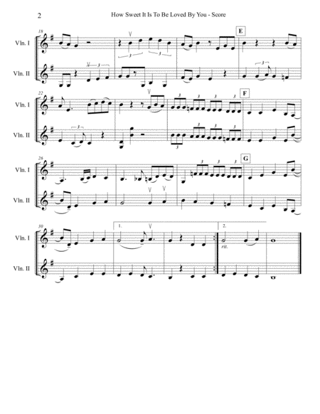 How Sweet It Is To Be Loved By You For Two Violins Page 2