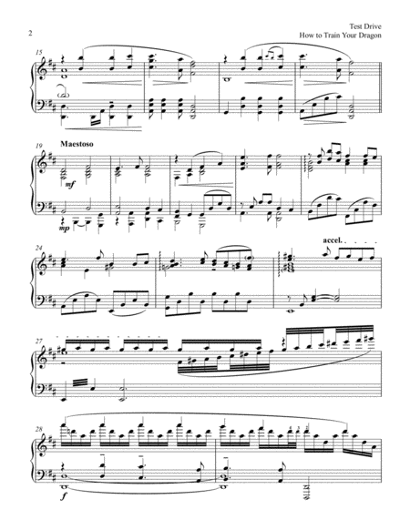 How To Train Your Dragon Test Drive Piano Solo Page 2