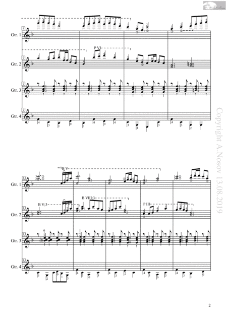 Hua Hao Yue Yuan Sheet Music For 4 Guitars Page 2