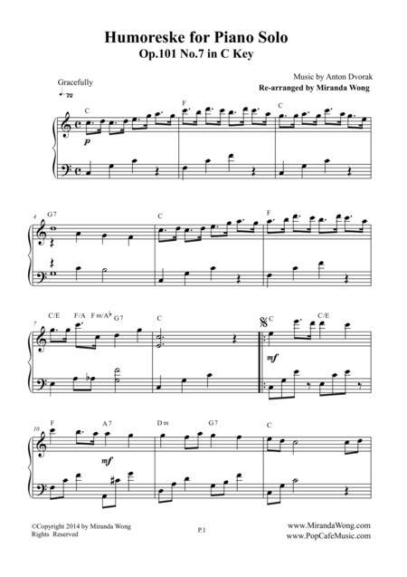 Humoreske Op 101 No 7 Piano Solo In C Key Page 2