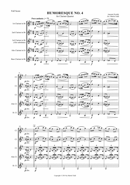Humoresque No 4 For Clarinet Quartet Page 2