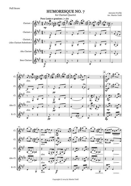 Humoresque No 7 For Clarinet Quartet Page 2