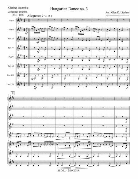 Hungarian Dance No 3 Clarinets Page 2