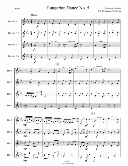 Hungarian Dance No 5 For French Horn Quartet Page 2