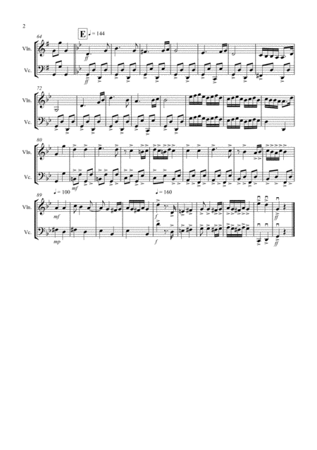 Hungarian Dance No 5 For Violin And Cello Page 2