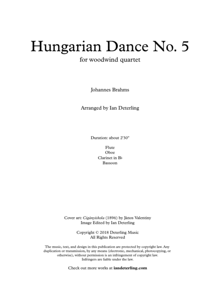 Hungarian Dance No 5 For Woodwind Quartet Page 2