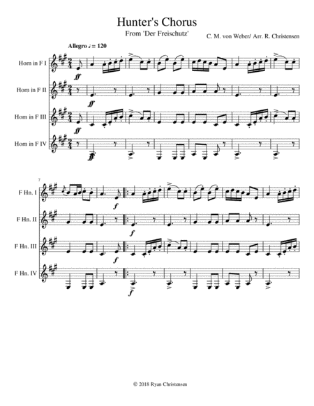 Hunters Chorus For Horn Quartet Page 2