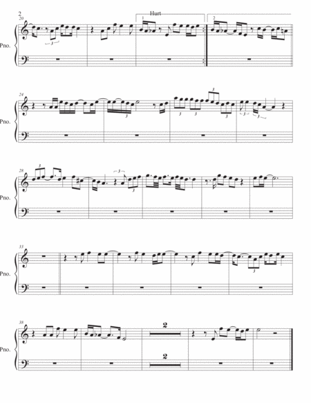 Hurt Piano Easy Key Of C Page 2