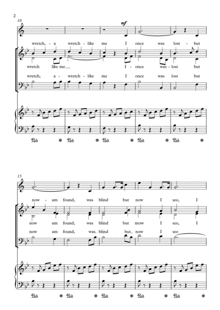 Hymn Concertato Amazing Grace With The Last Post For Sab Choir Piano Trumpet In Bb Page 2