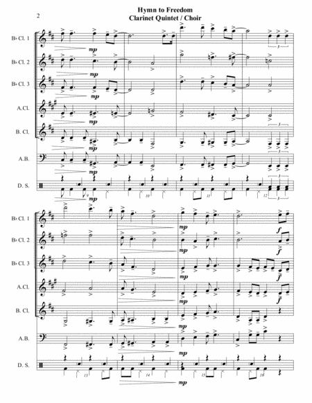 Hymn To Freedom Clarinet Quintet Sssab Adv Intermediate Page 2