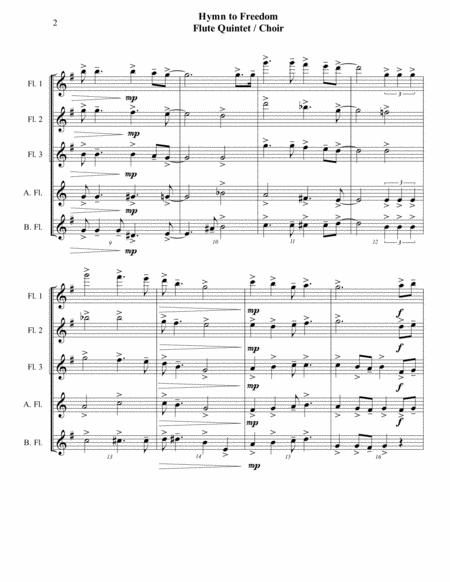 Hymn To Freedom Flute Quintet Choir Intermediate Page 2