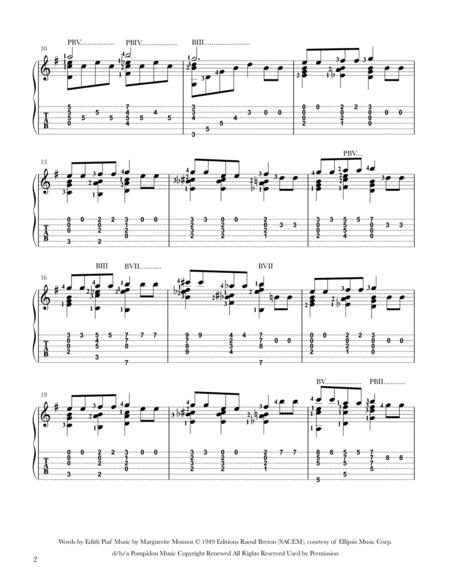 Hymne A L Amour Guitar Chord Melody Page 2