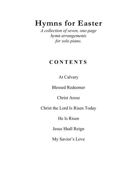 Hymns For Easter A Collection Of One Page Hymns For Solo Piano Page 2