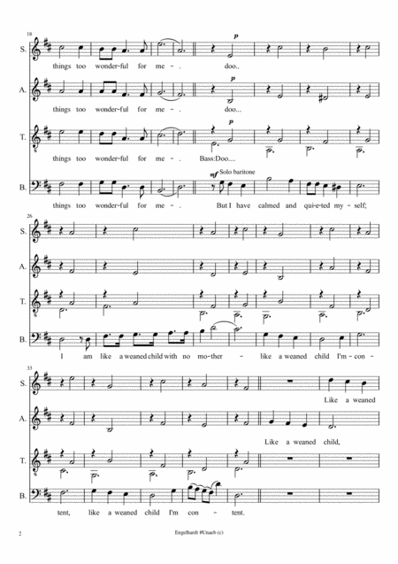 I Am Content Psalm 131 Satb Page 2