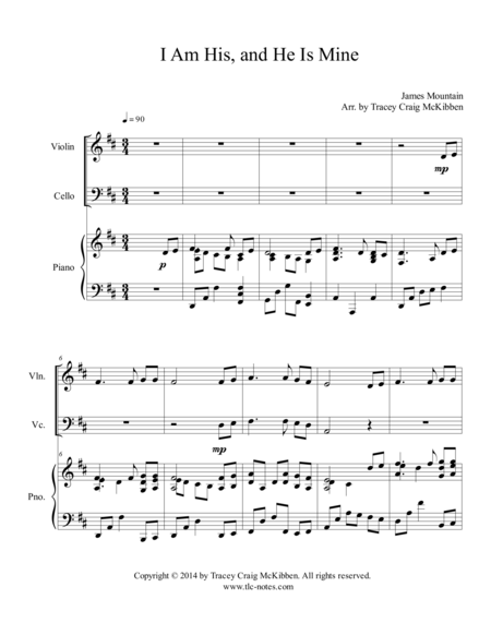 I Am His And He Is Mine Violin Cello Duet Page 2