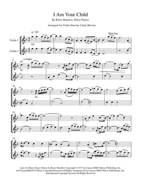 I Am Your Child For Violin Duet Page 2