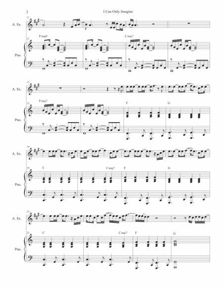 I Can Only Imagine Alto Saxophone And Piano Page 2