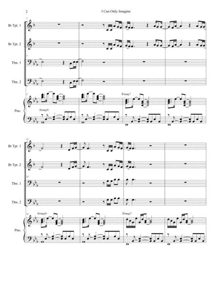 I Can Only Imagine For Brass Quartet And Piano Alternate Version Page 2