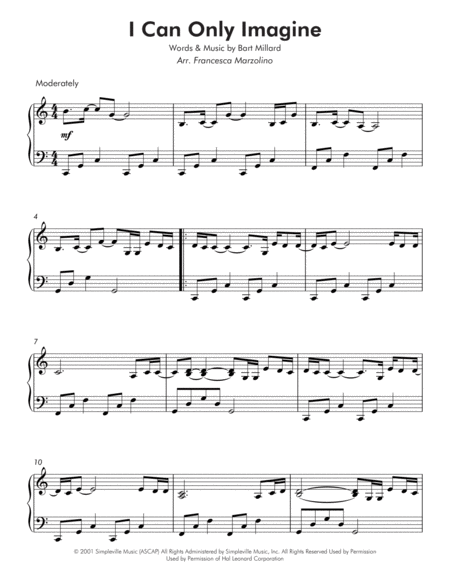 I Can Only Imagine Intermediate Piano C Major Page 2