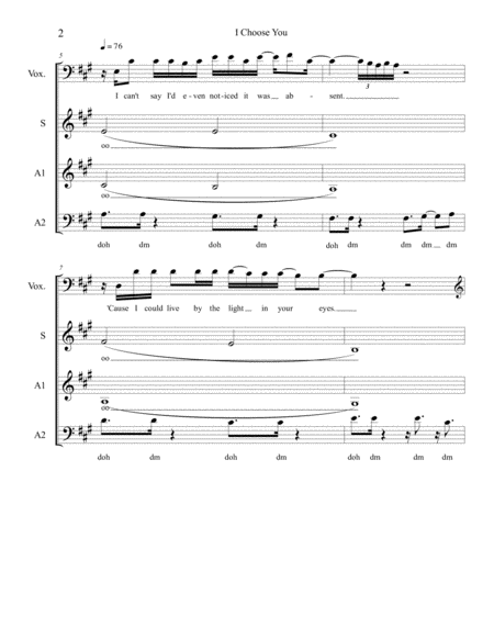 I Choose You A Cappella Page 2