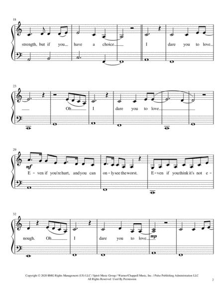 I Dare You Easy Piano Page 2