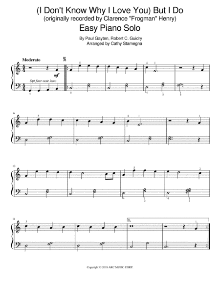 I Dont Know Why I Love You But I Do Easy Piano Solo Page 2