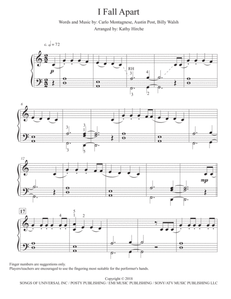 I Fall Apart Piano Solo Page 2