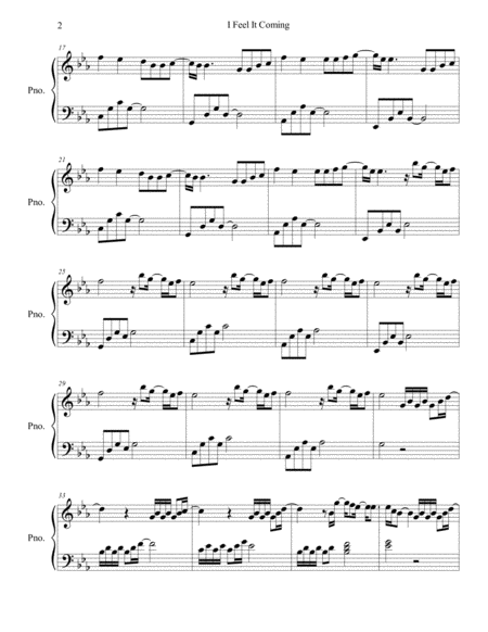 I Feel It Coming Piano Solo Page 2