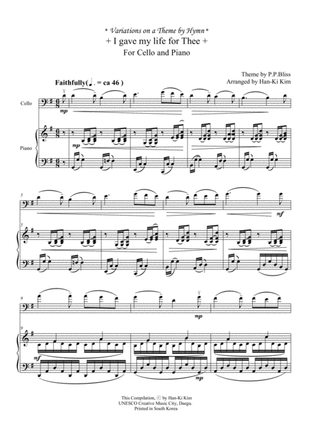 I Gave My Life For Thee For Cello And Piano Page 2