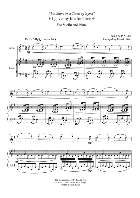 I Gave My Life For Thee For Violin And Piano Page 2