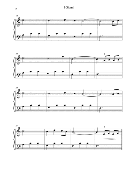 I Giorni Beginner Big Note Piano Page 2