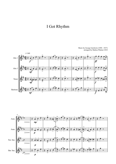 I Got Rhythm For Sax Quartet Page 2