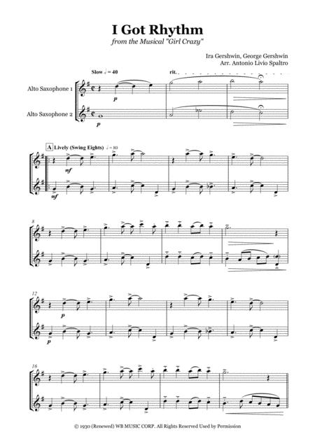 I Got Rhythm For Saxophone Duet Page 2