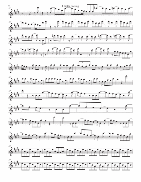 I Gotta Feeling Alto Sax Original Key Page 2