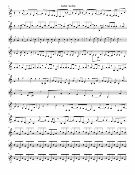 I Gotta Feeling Trumpet Easy Key Of C Page 2