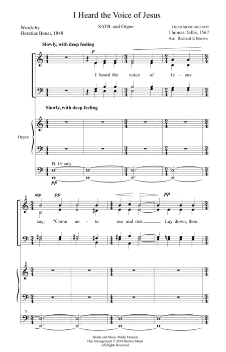 I Heard The Voice Of Jesus Satb Page 2