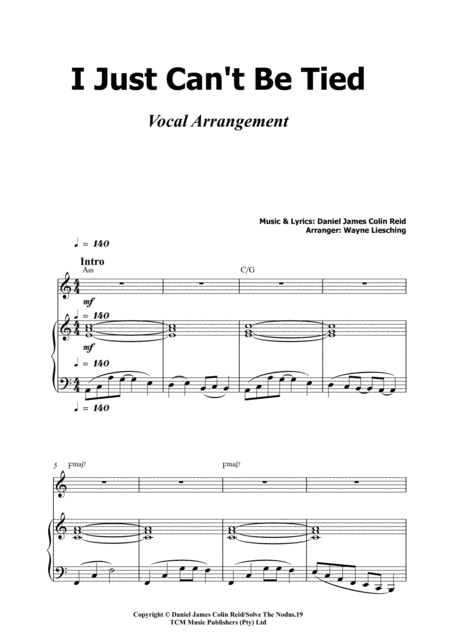 I Just Cant Be Tied Vocal Arrangement Page 2