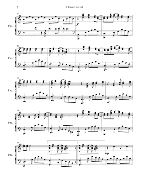 I Kissed A Girl Piano Solo Page 2