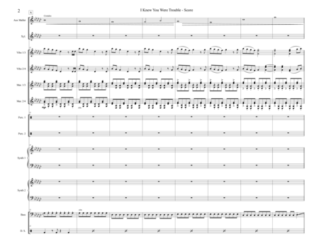 I Knew You Were Trouble Arranged For Percussion Ensemble Page 2