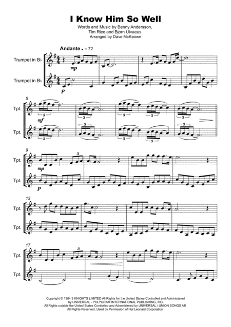 I Know Him So Well Duet For Two Trumpets Page 2