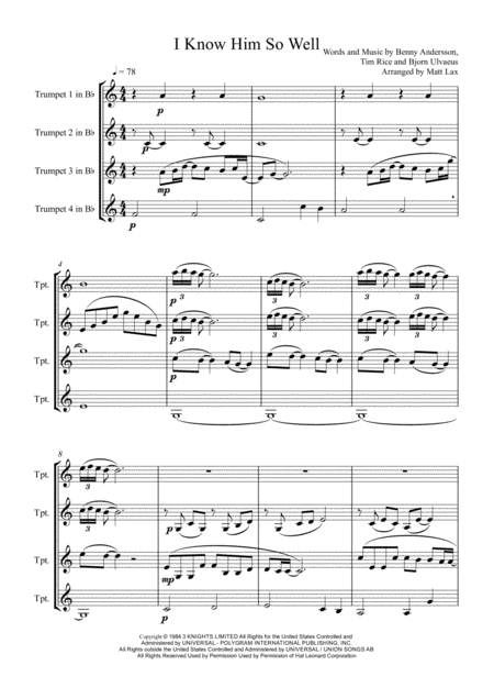 I Know Him So Well Trumpet Quartet Page 2