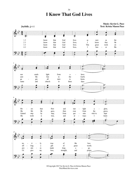 I Know That God Lives An Original Hymn For Satb Voices Page 2