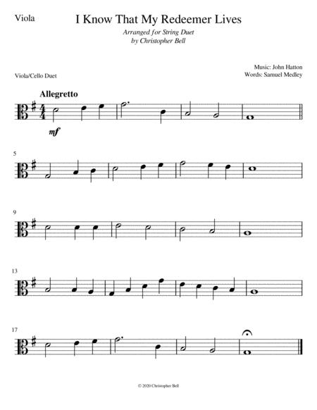 I Know That My Redeemer Lives Easy Viola Cello Duet Page 2